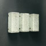 Set of 3 Mid-Century Modern Murano Ice Glass Wall Lights from Kaiser, 1960s