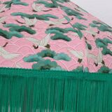 Suspension "Victoria" in paper japonasis rse with cranes and green fange.