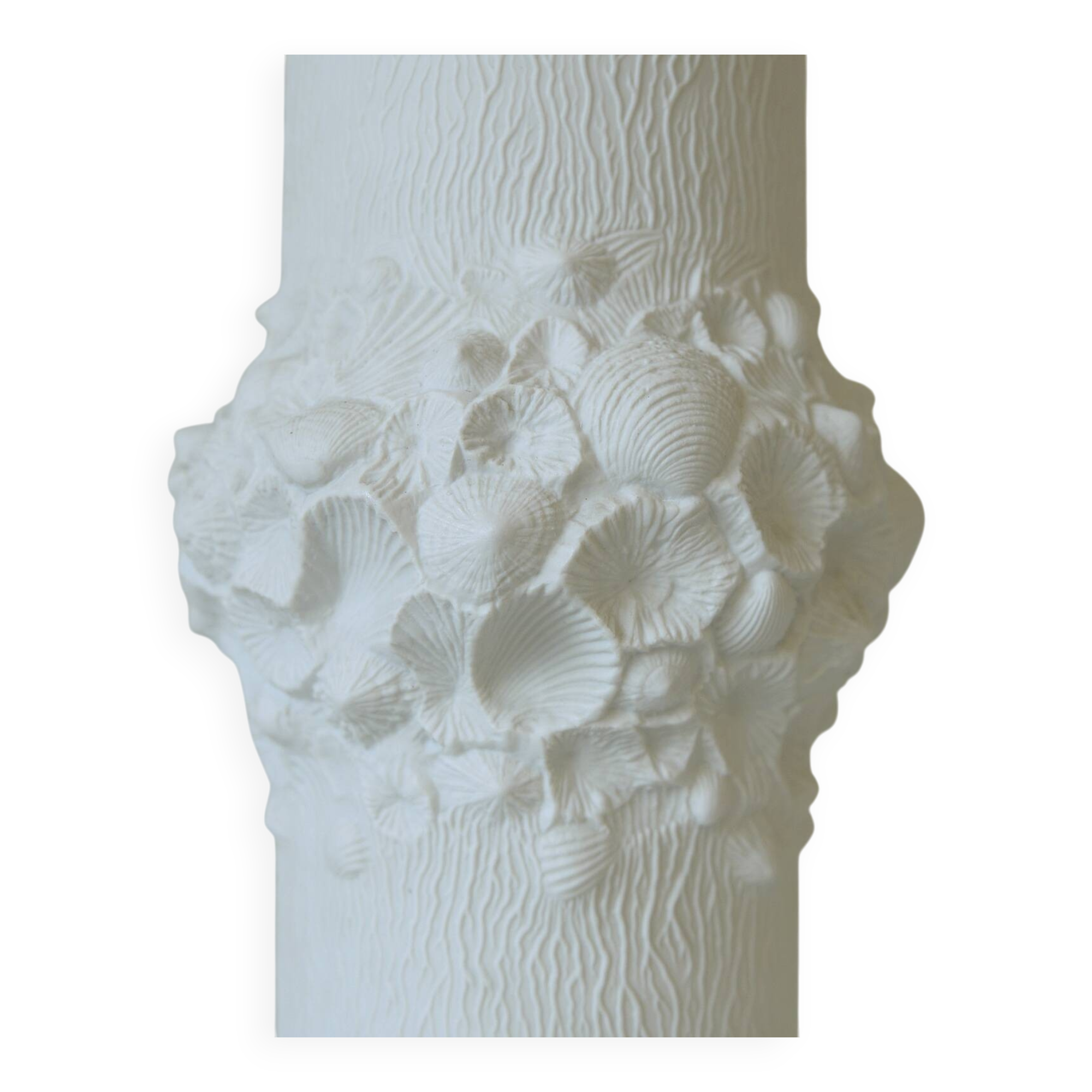 Vintage white porcelain floor vase for pampas grass Kaiser Germany 1960's