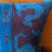 Coussin en laine turque vintage à médaillon, coussin de tapis noué à la main