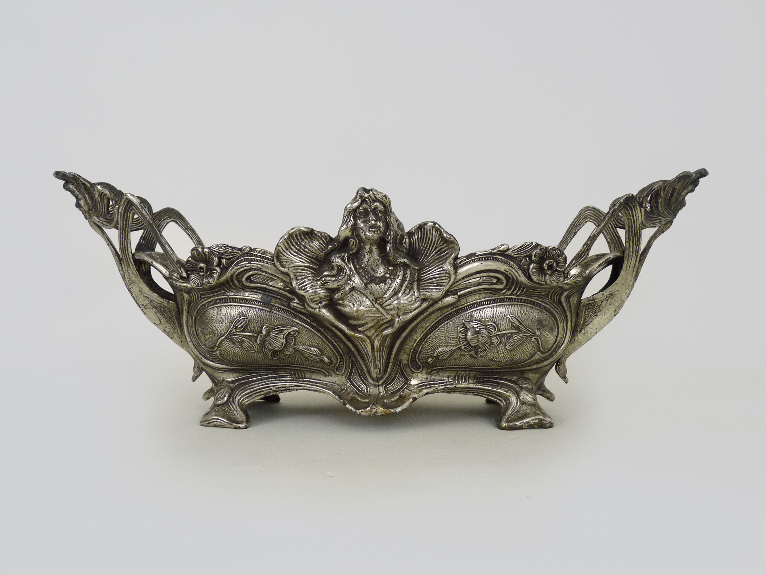 Silver bronze planter Art Nouveau era