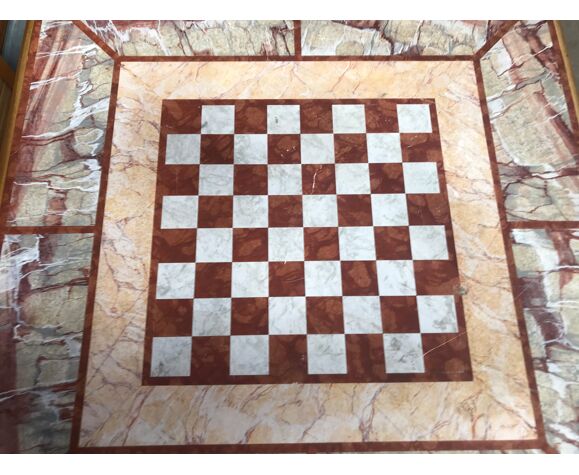 Table à jeu d'échec en damier de style Louis XV bois doré | Selency
