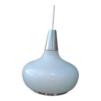 Old white opaline luminaire 1970s