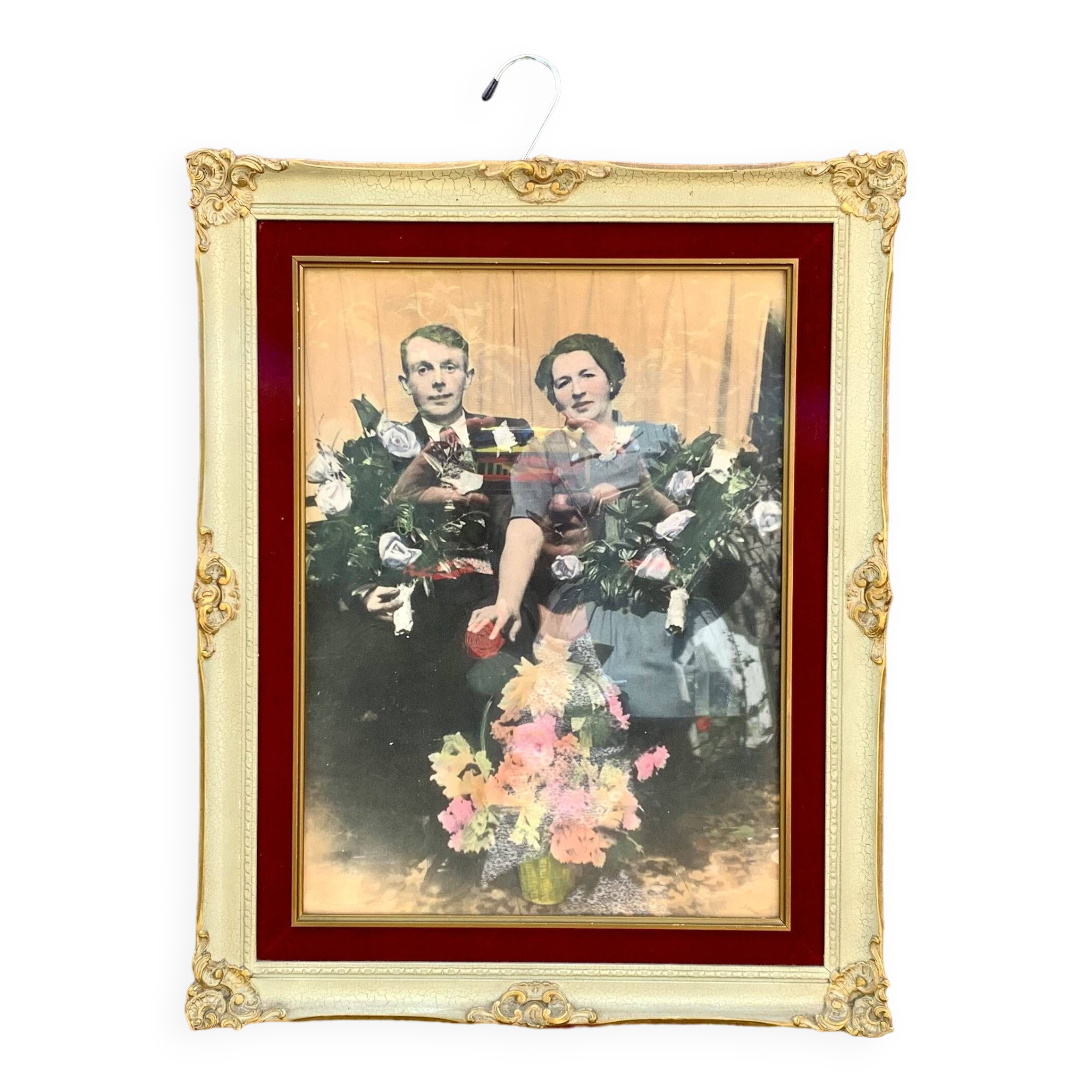 Old carved wooden wall frame