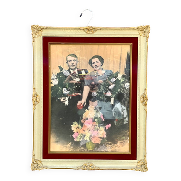 Old carved wooden wall frame