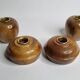 Set of 4 Myrtle Wood Candle Holders with Brass Inserts, Made in Port Orford, Oregon