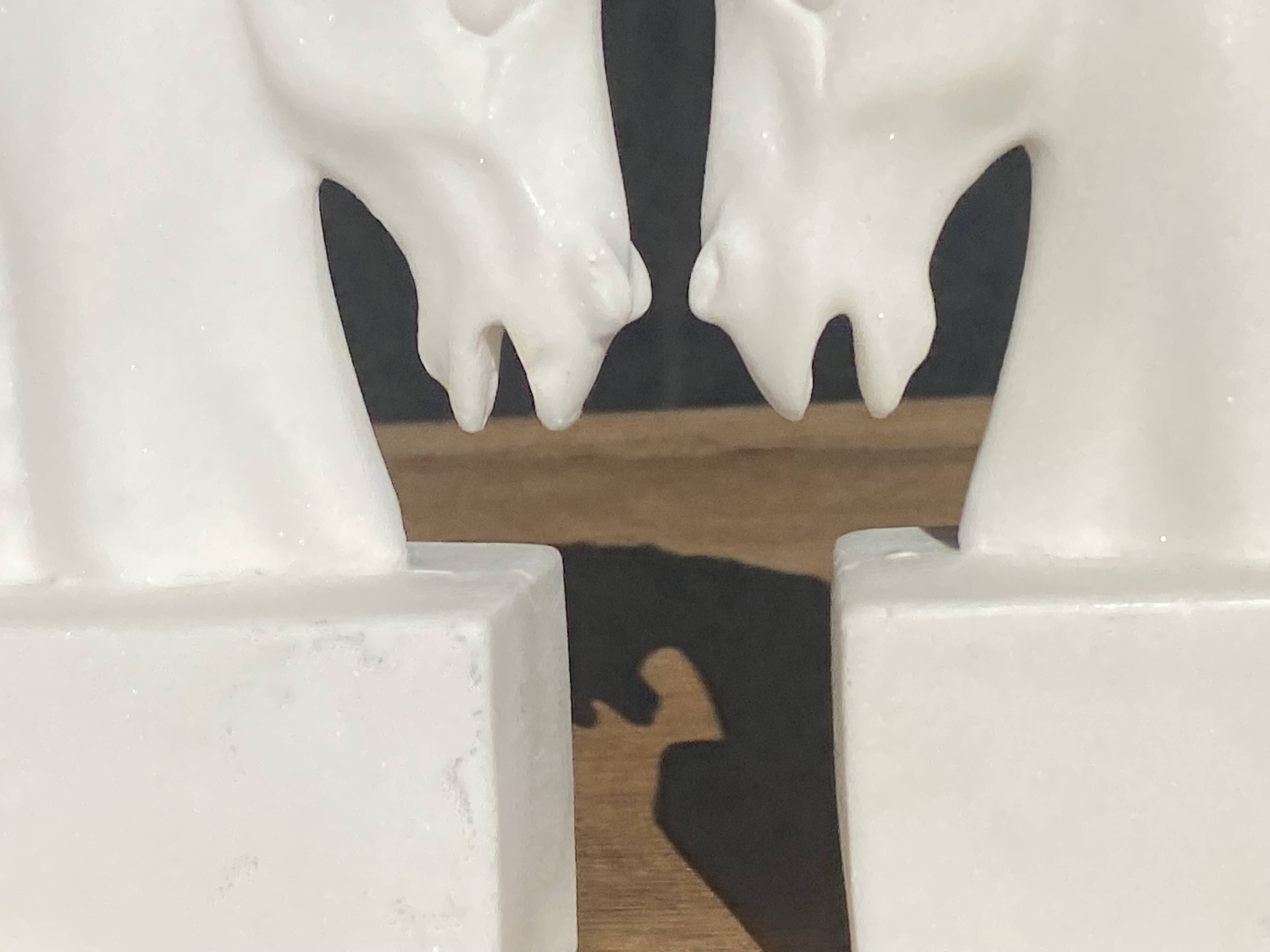 Pair of horse head bookends natural stone