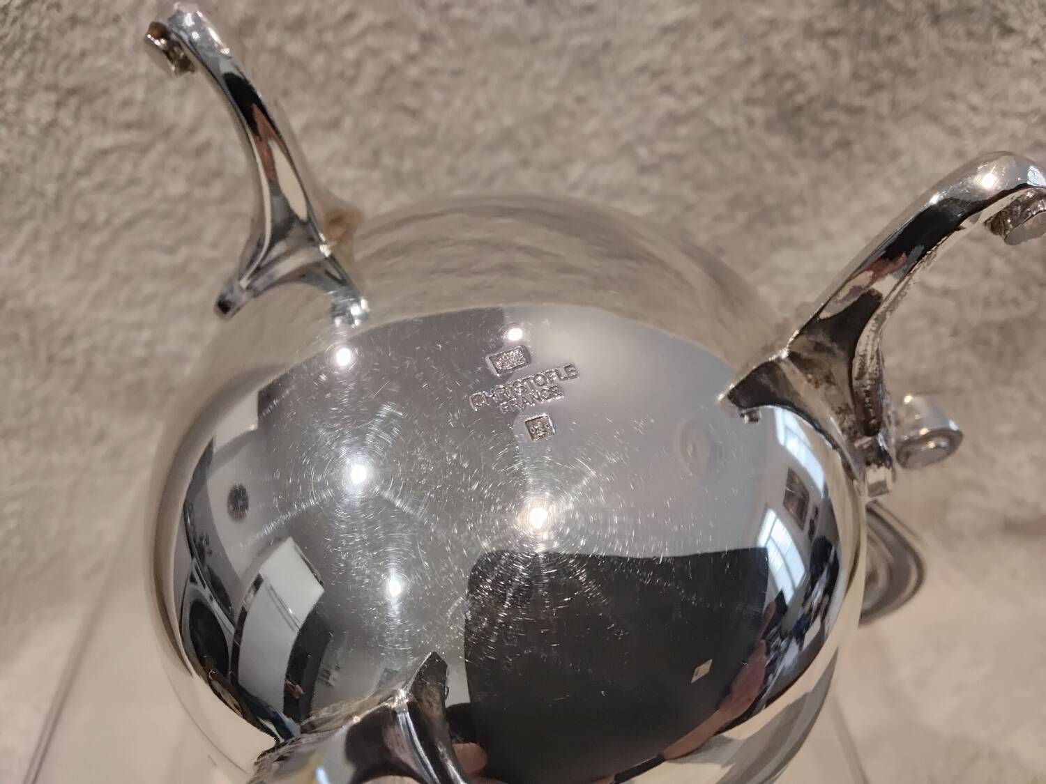 Silver-plated metal milk jug/creamer by Christofle Marly, rocaille style