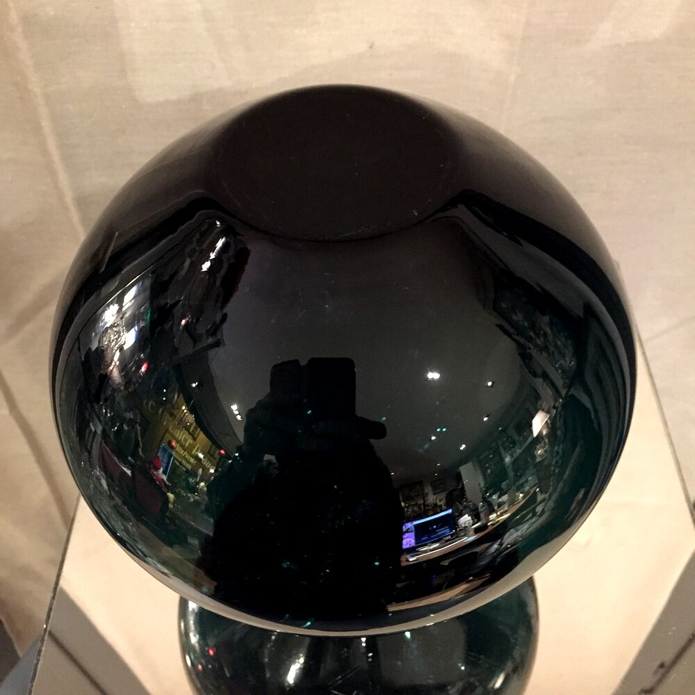 Onion shaped vase of green and blue color in glass