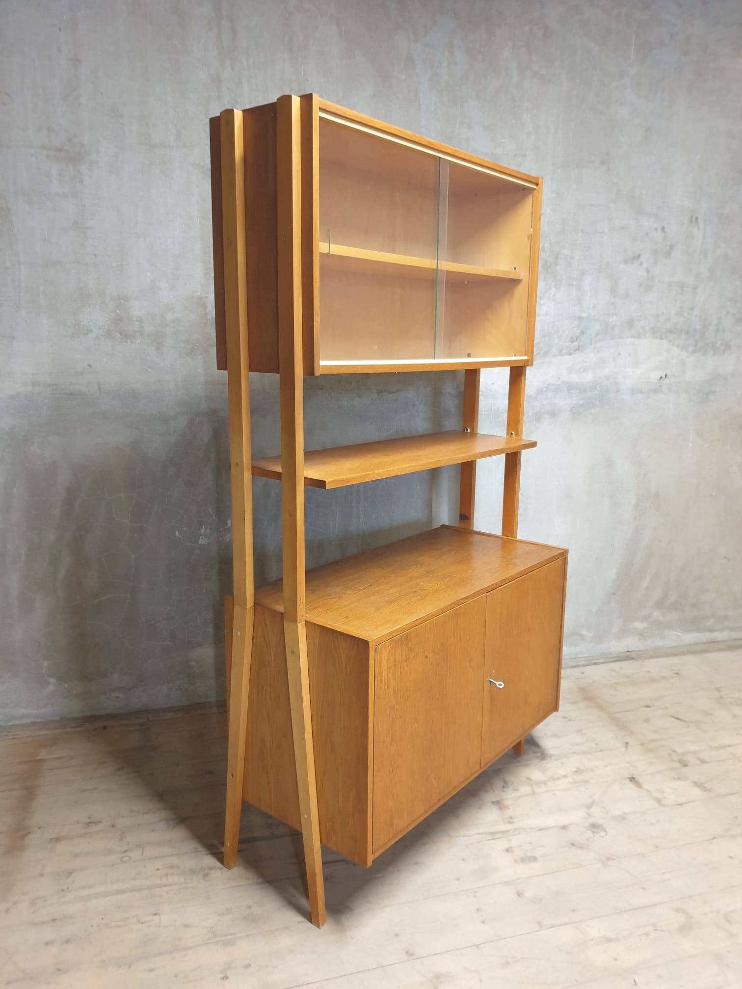 Mid century wall shelf bookcase by František Jirák for Tatra nábytok, 1960´s
