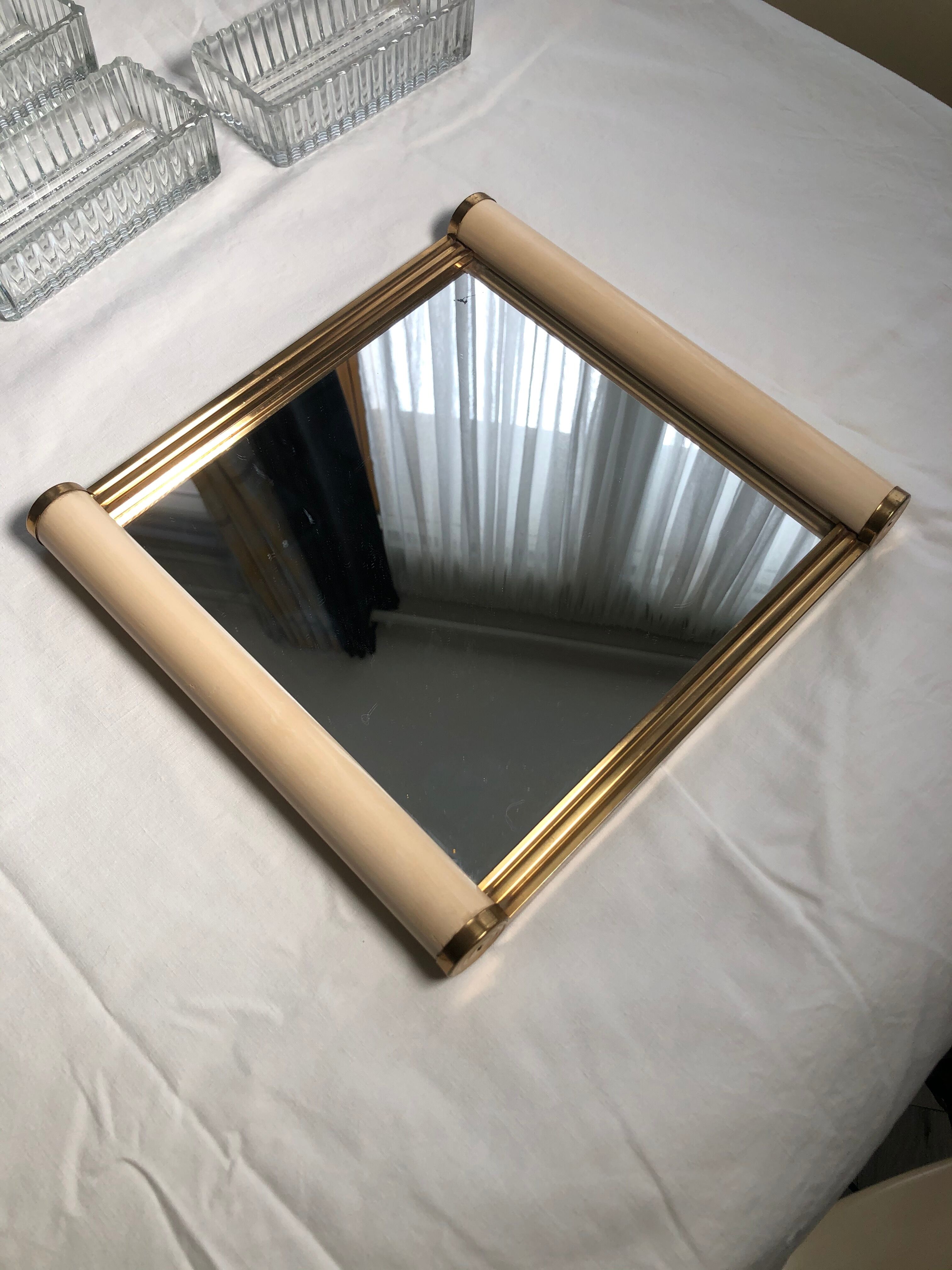 Art Deco aperitif tray, painted wood and gold metal