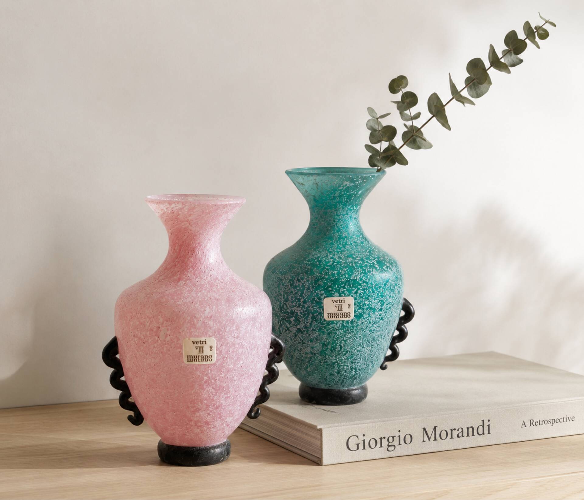 Pair of Murano Scavo amphora vases by Gambaro & Poggi