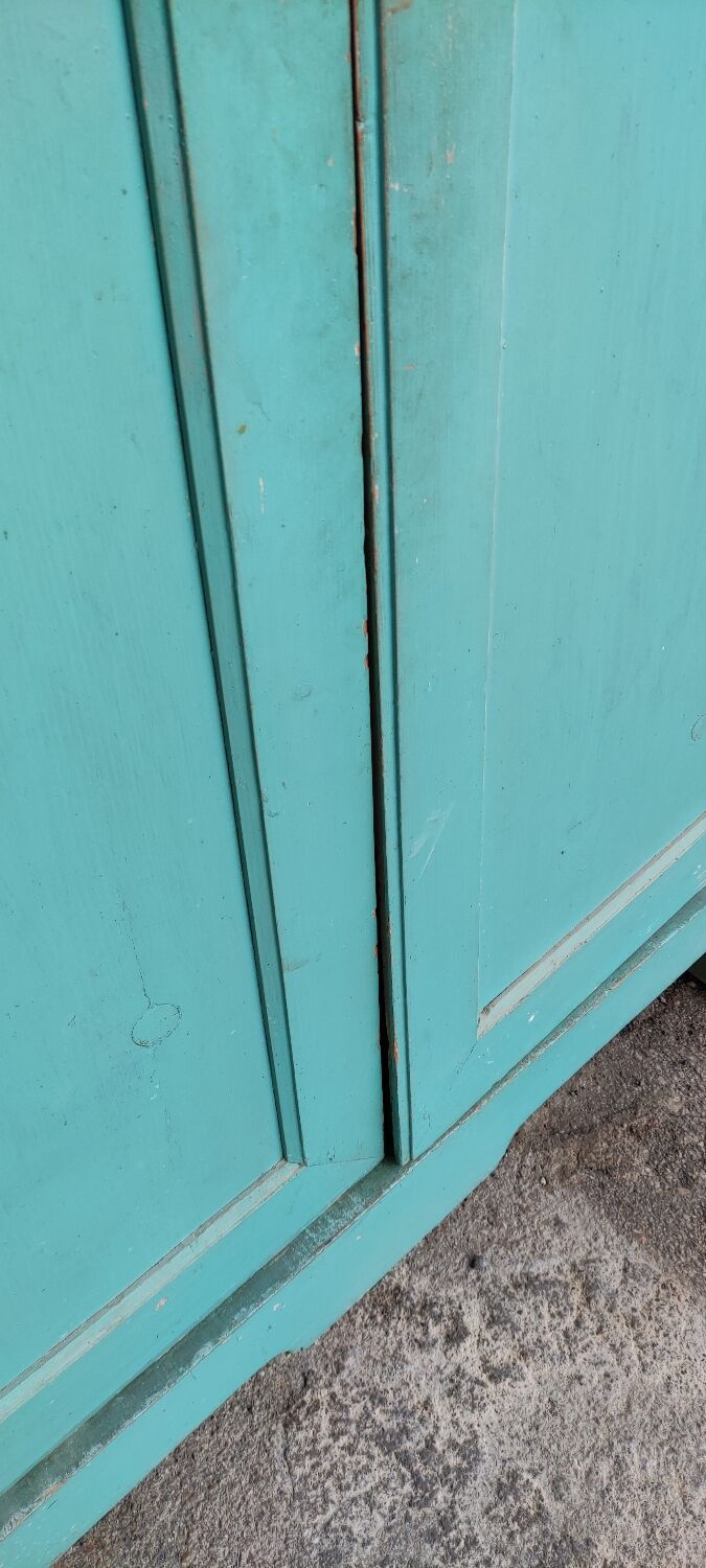 Antique patinated two-door cabinet