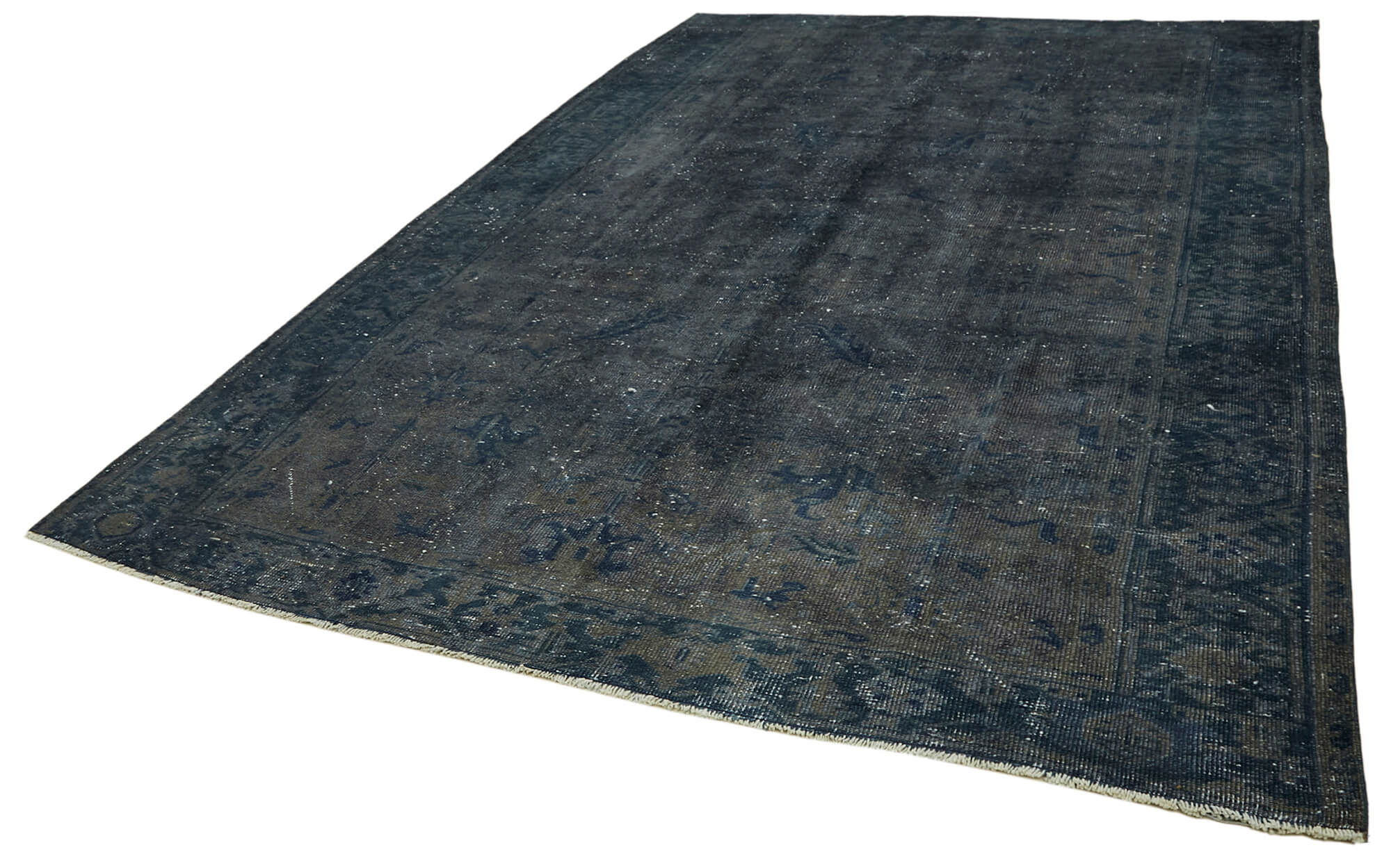 Handmade oriental contemporary 1980s 231 cm x 345 cm grey wool carpet