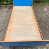 Mid-century daybed in oak and blue formica, Czechoslovakia, 1960s