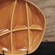 Set of 8 fondue plates Salins France in green and brown.