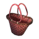 Old Deco Basket in Braided Wicker - Red Scoubidou - Anse Vintage