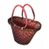 Old Deco Basket in Braided Wicker - Red Scoubidou - Anse Vintage
