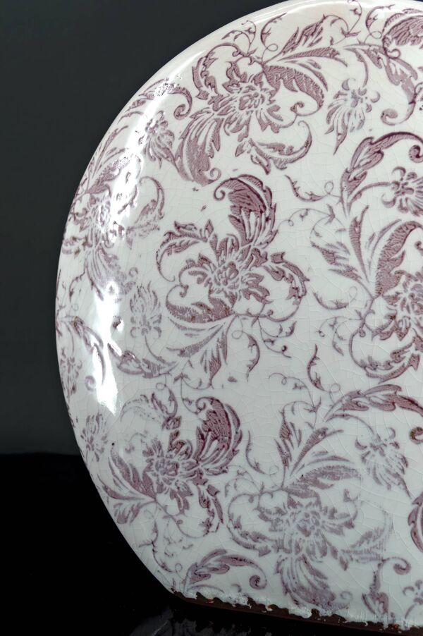 Lampe en céramique, Email craquelé, Shabby Chic, XXe