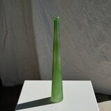 Vintage polished green glass soliflore vase H32