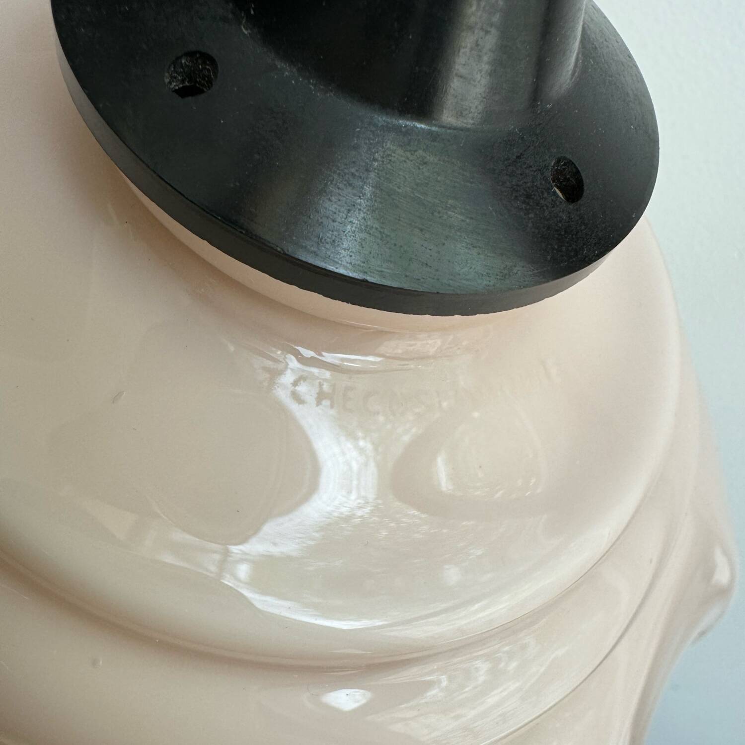 Opaline chandelier Czechoslovakian design 1960s