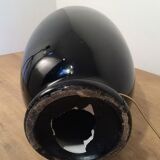 Black glazed ceramic lamp