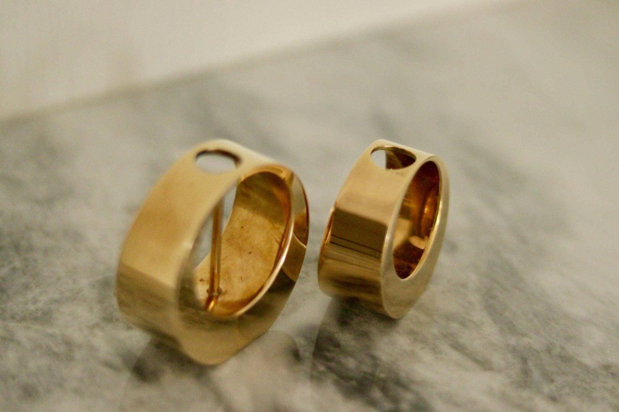 Pair of mid-century Swedish brass candle holders by Arthur Pe, Kolbäck