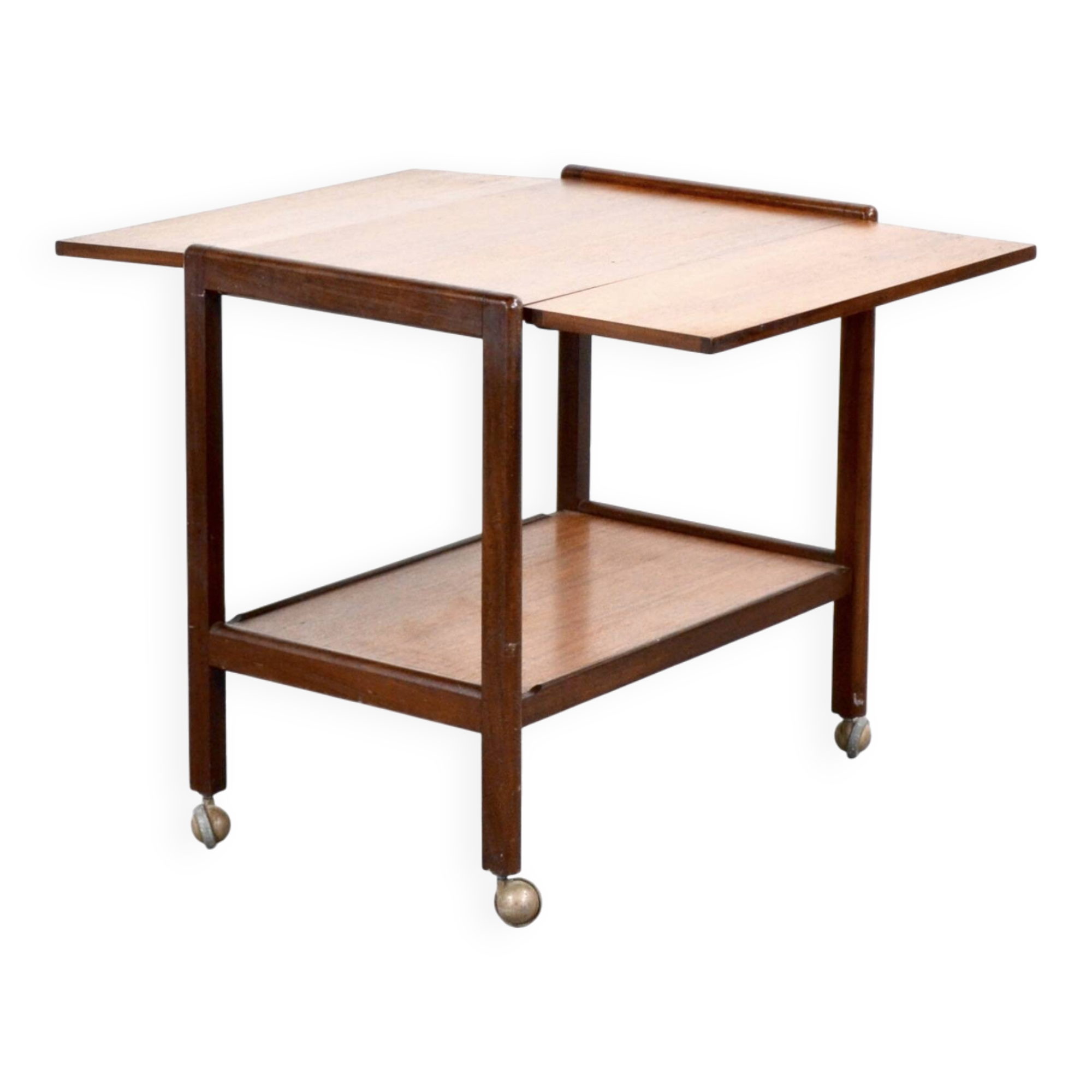 Midcentury Fold Up Drinks Trolley / Hostess In Teak.