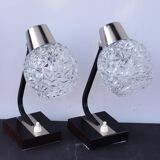 Mid Century Wooden Pair Bedside Lamps made in Germany