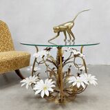 Hollywood Regency 'Flowers' Brass Coffee Table