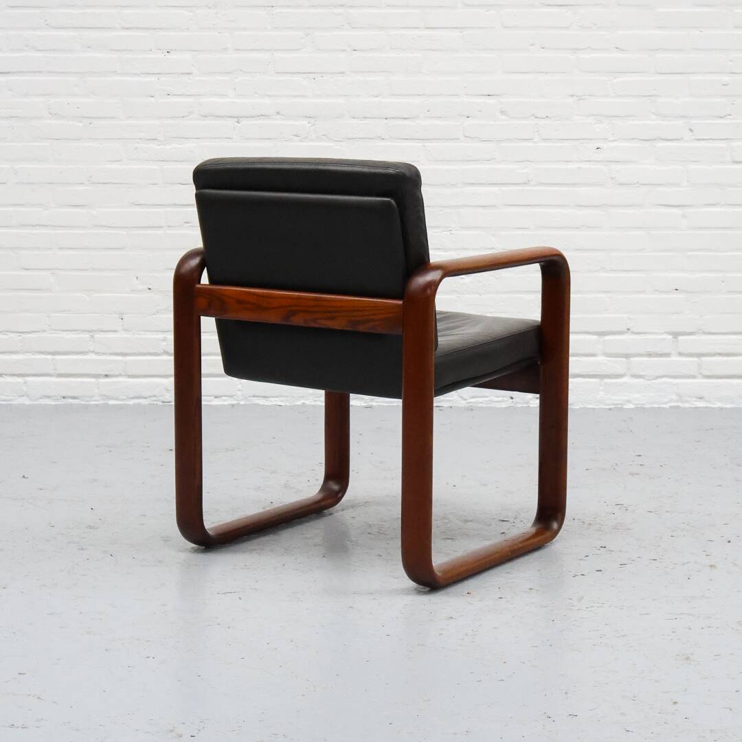 Fauteuil en frêne et cuir par Burkhard Voghterr pour Rosenthal, années 1970