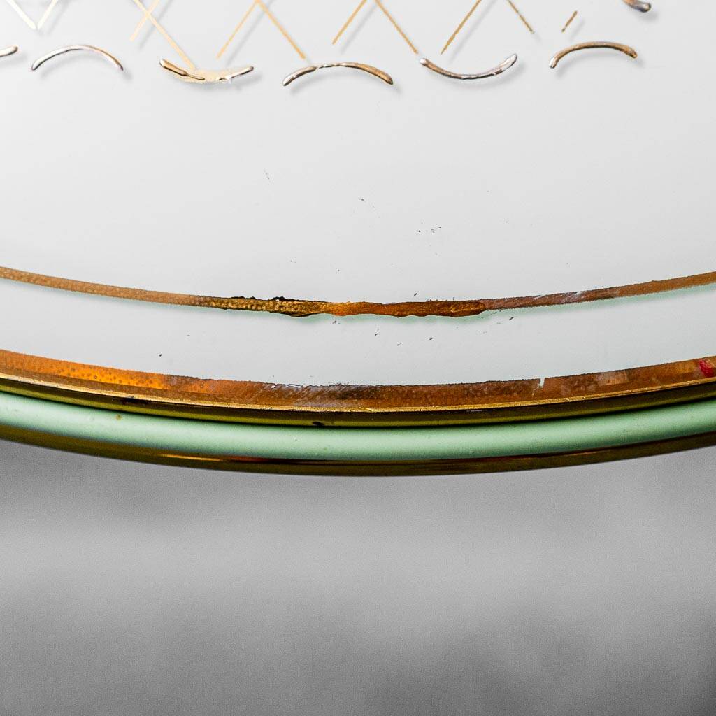 Lampadario a sospensione circolare vetro ottone anni ’50 vintage