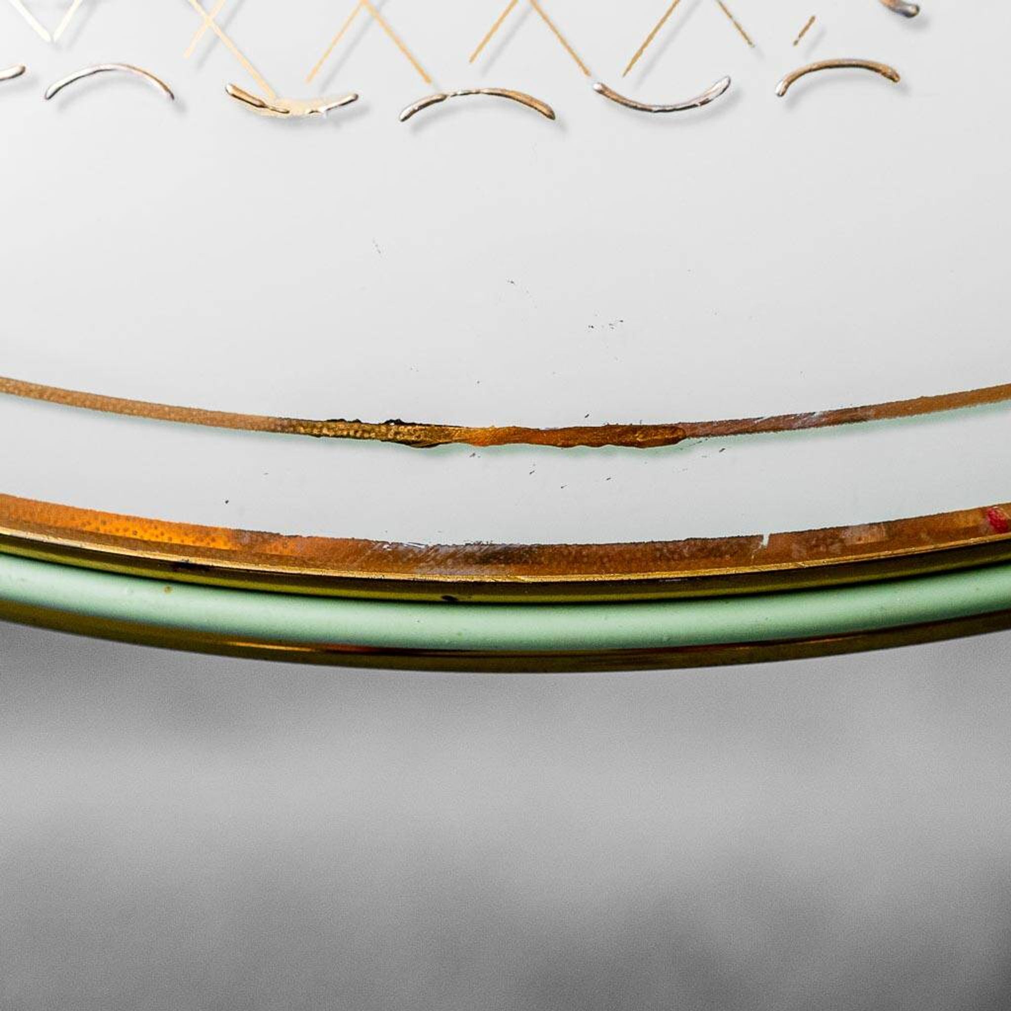 Lampe à suspension circulaire en verre ottone anni '50 vintage