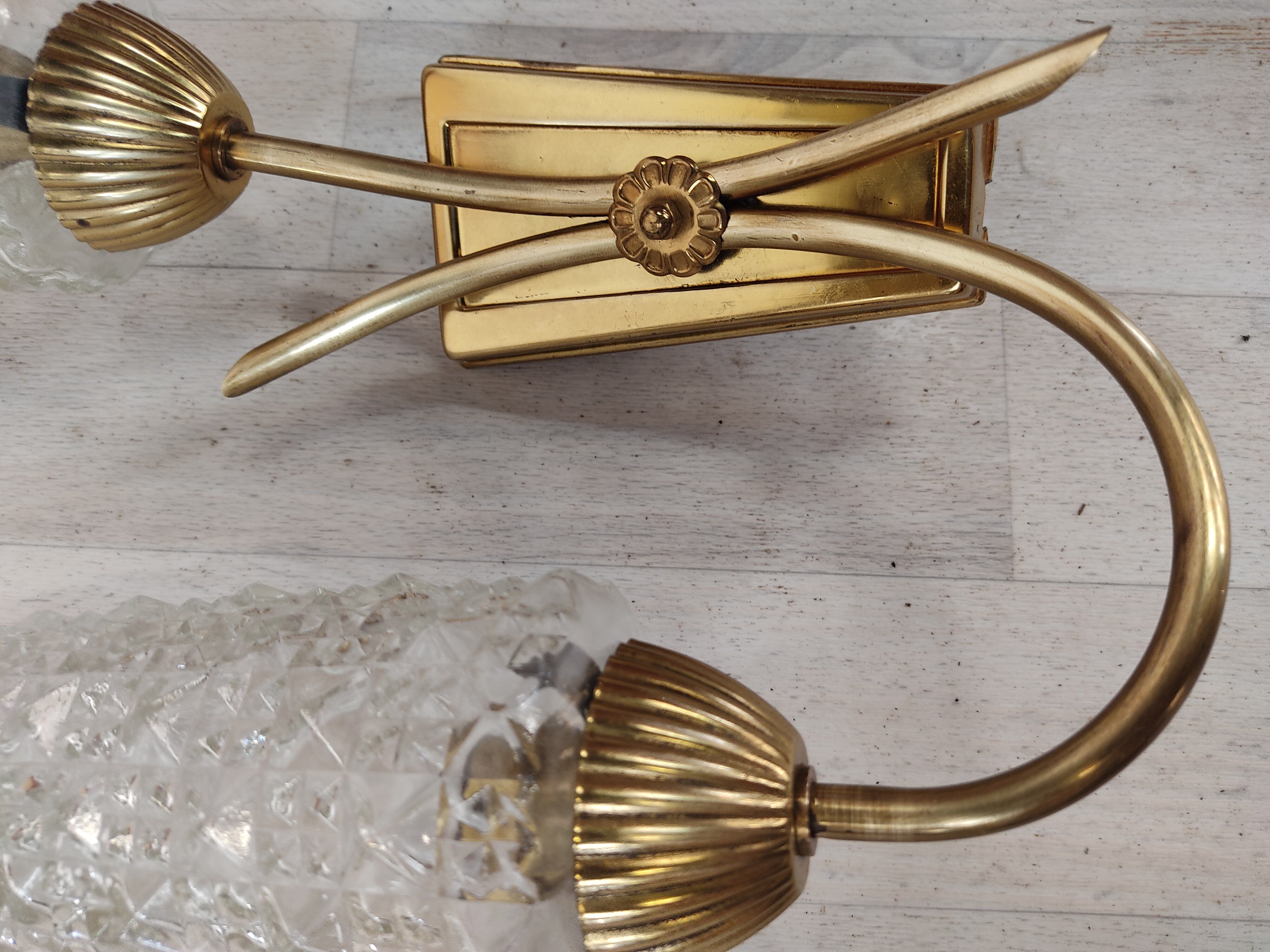 Pair of vintage brass wall light