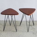 Paire de tables d'appoint années 50 - Design italien - Décoration vintage - Isa - Campo - Medea