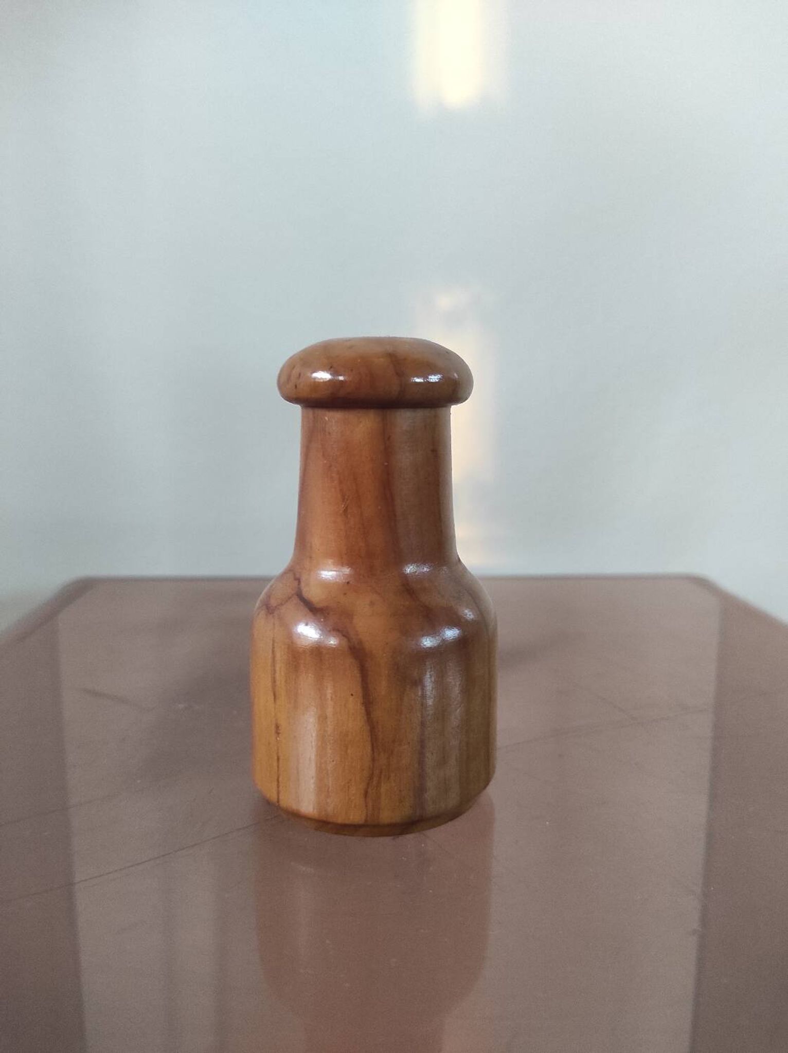 Vintage olive wood condiment service