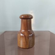 Vintage olive wood condiment service