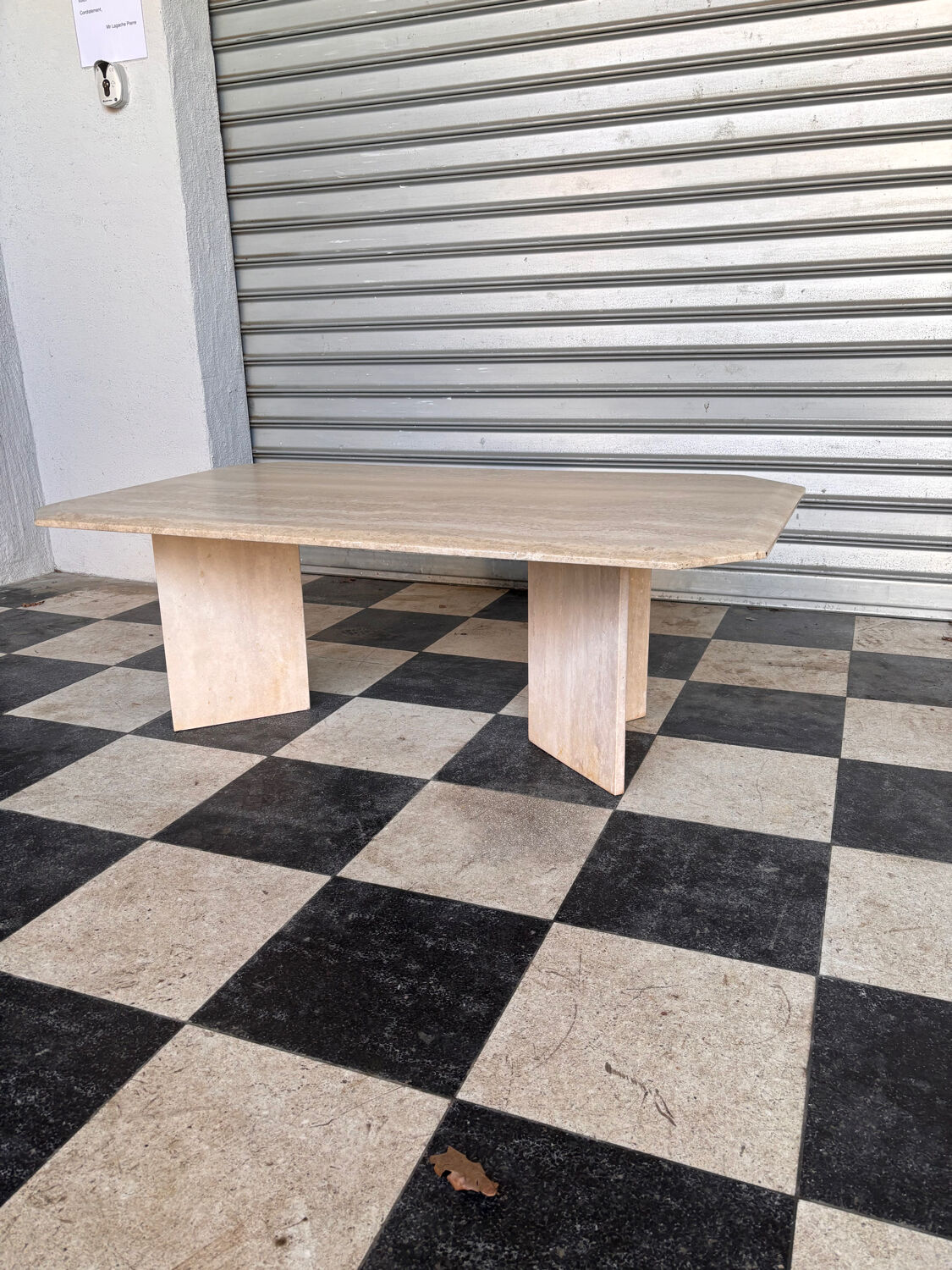 Travertine coffee table