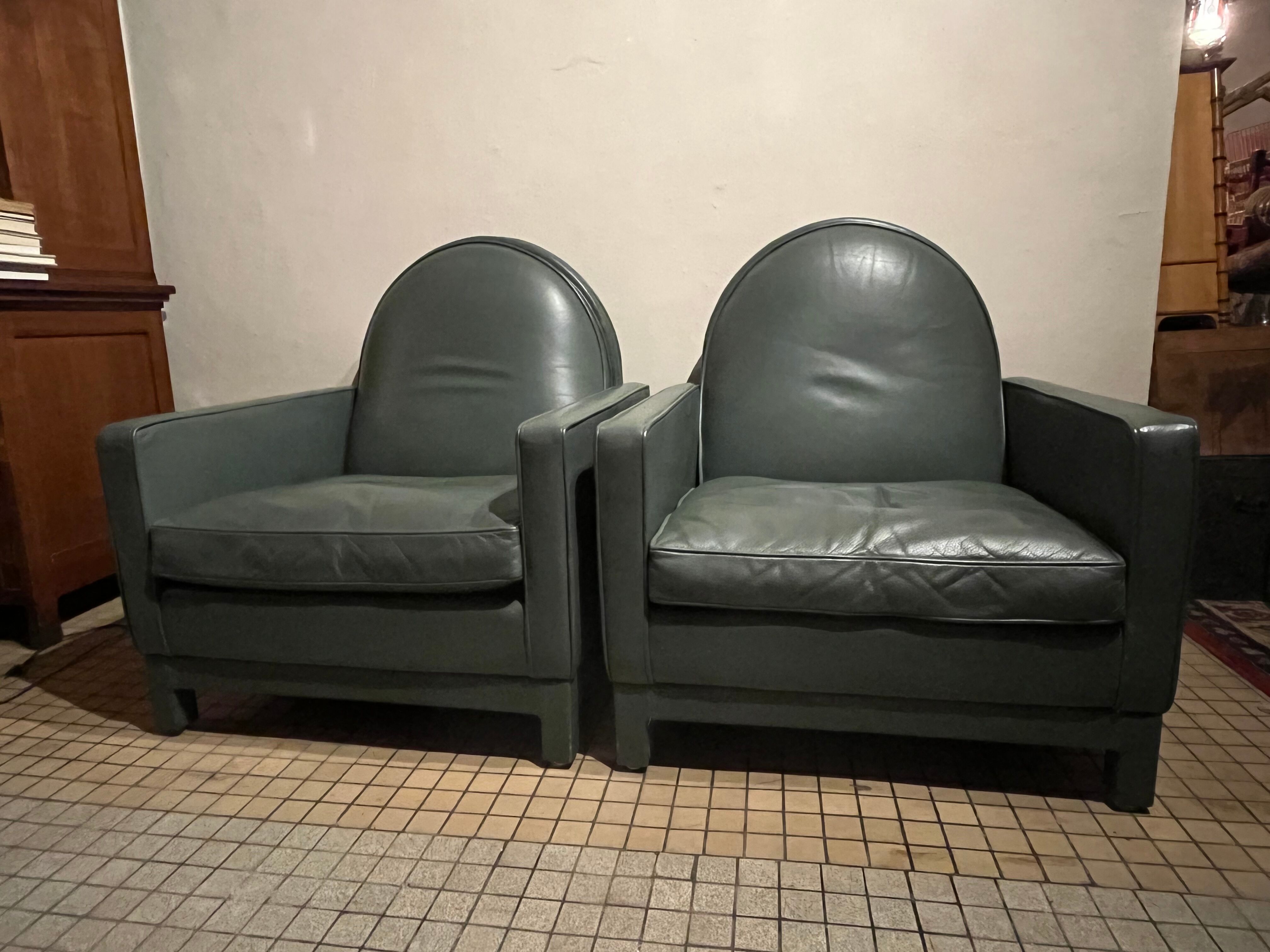 Pair of Yves Harvard Club Armchairs Architectural Model