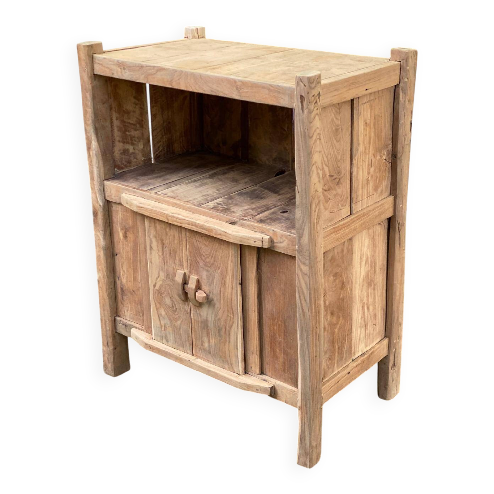 Small solid elm wardrobe - Shandong China around 1900