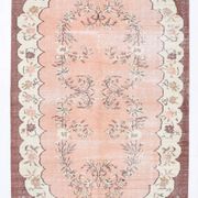 5x8 Vintage Salmon Pink & Brown Old Home Decore Rug