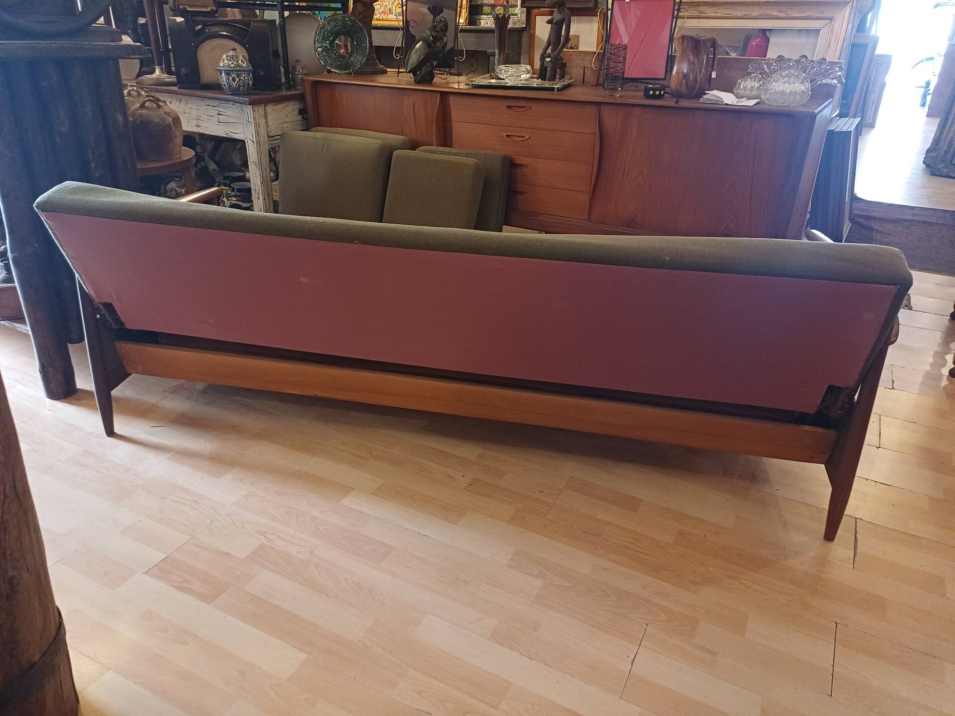 1960 Scandinavian convertible bench, in its original condition.