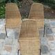 Woven rattan and metal chairs - 1950s/1960s