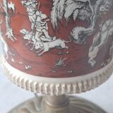 Pair of vintage brass/ceramic lamps