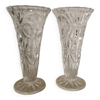 Lot deux vases cristal