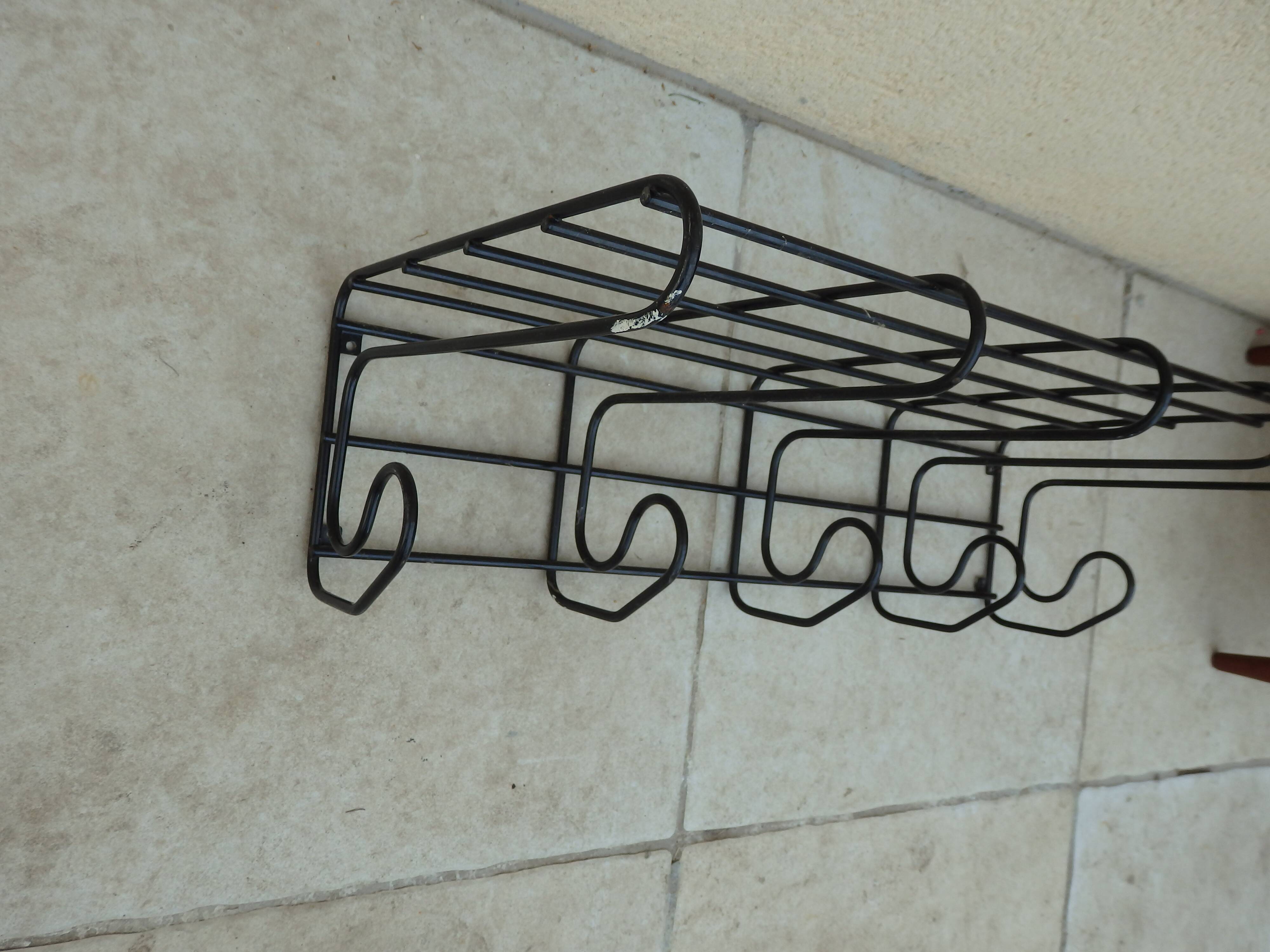 Vintage coat rack Ikea year 80 metal 5 hooks