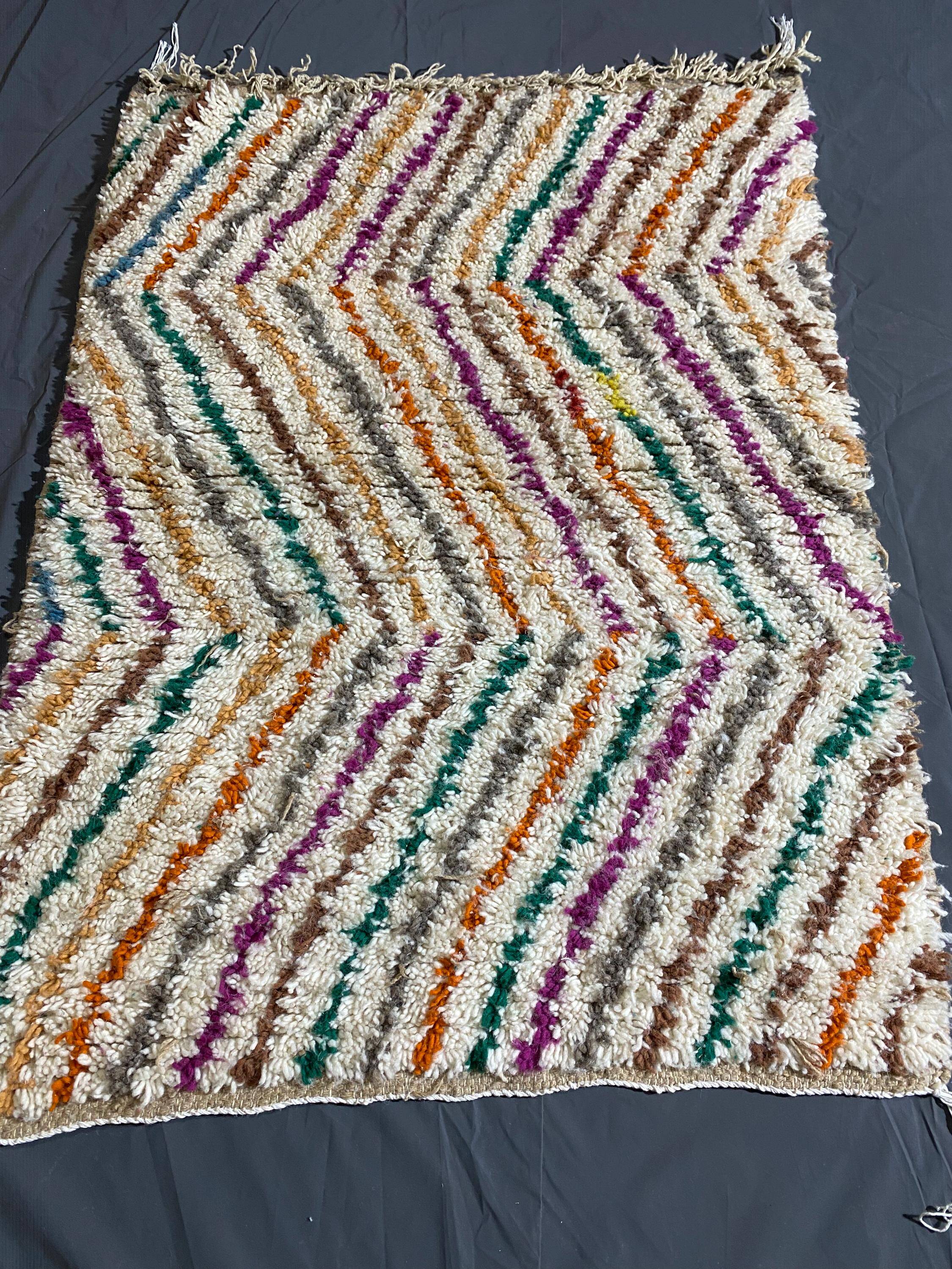 Handmade wool Berber rug 3 x 2 m