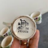 10 tasses barbotine, pensées