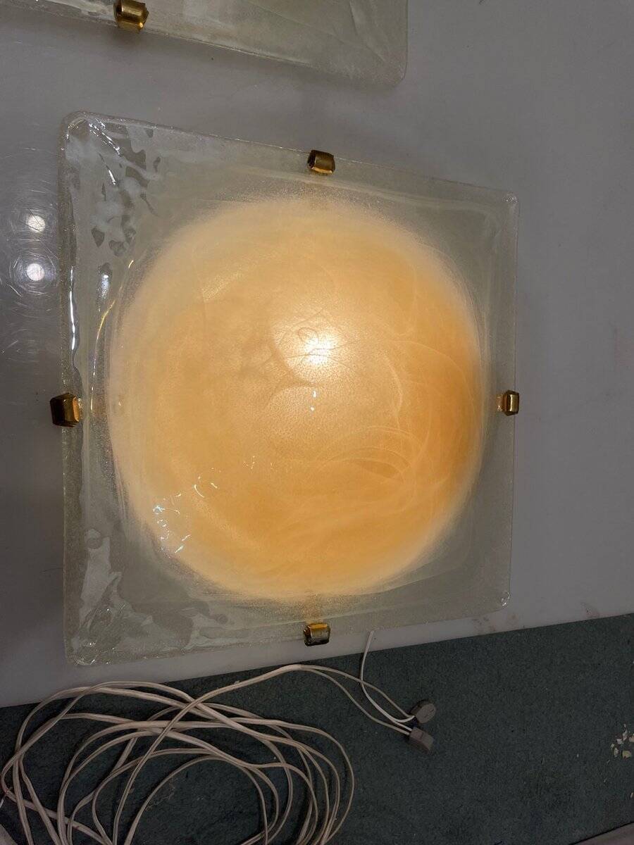 Murano Glass Flushmounts Set of 2