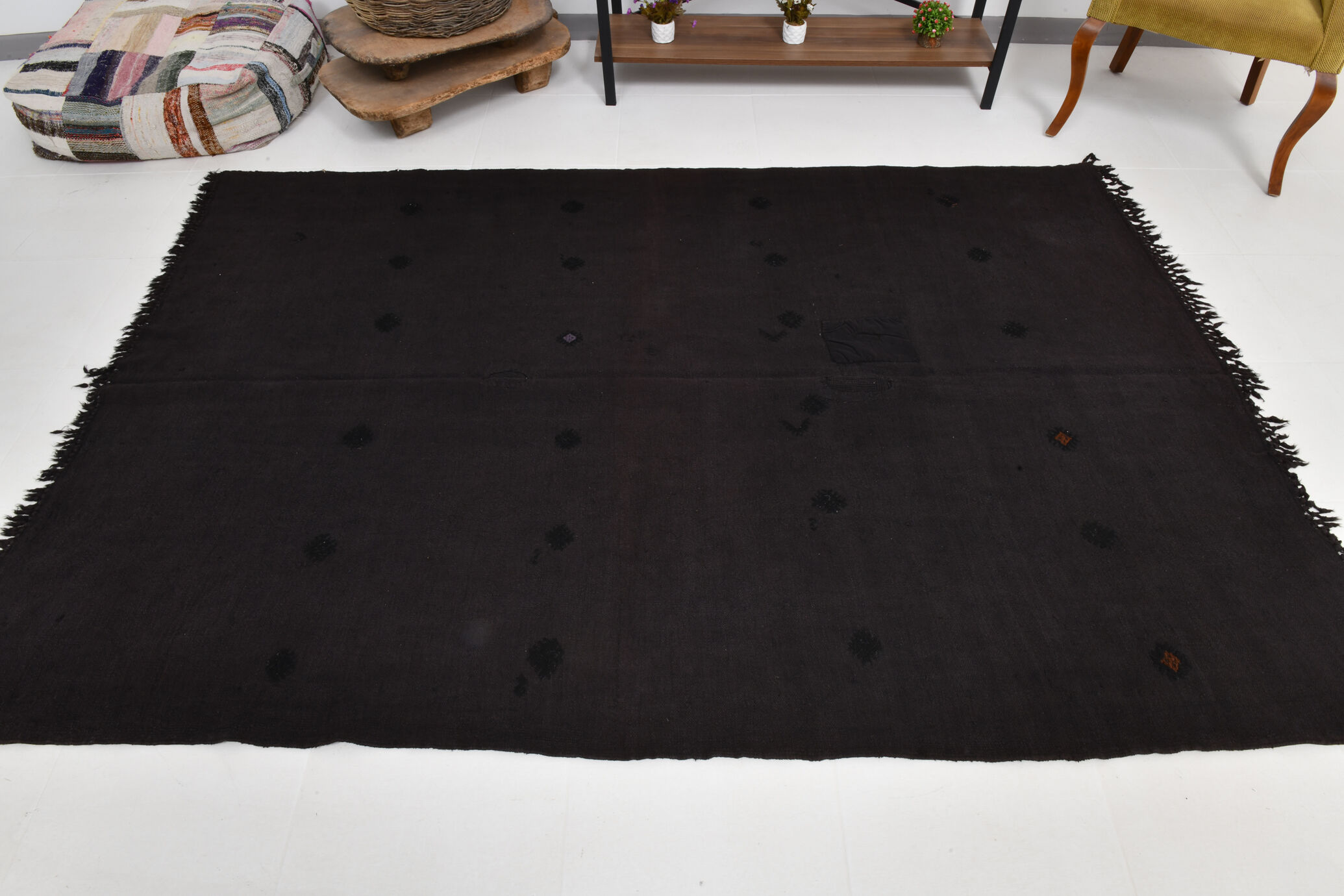 Polka Dot Vintage Hemp Rug 246x167cm